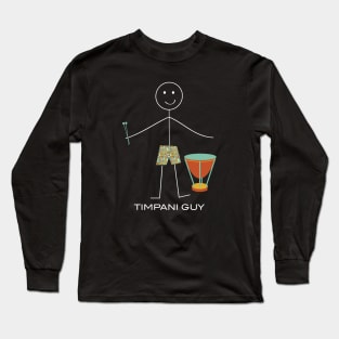 Funny Mens Timpani Design Long Sleeve T-Shirt